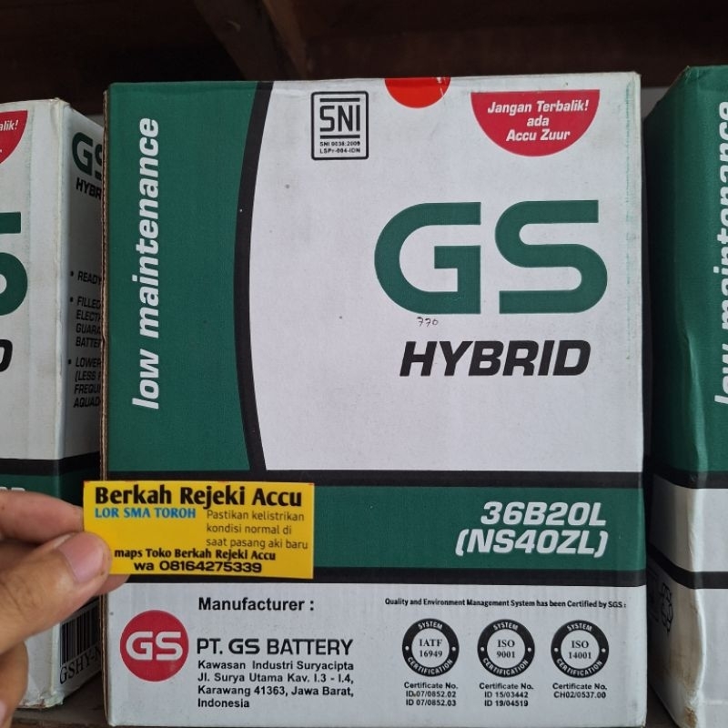 aki Jazz,brio,ayla NS40ZL GS HYBRID 35AH ASTRA ORI