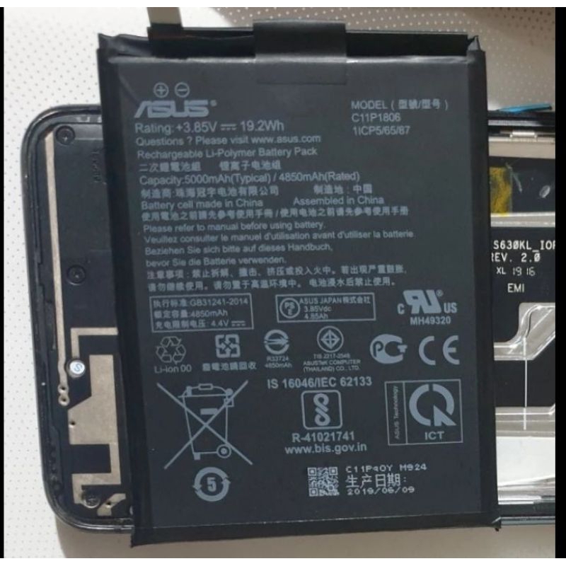 0Asus C11P1806 Original 100% GENUINE Battery Batre Baterai Asus Zenfone 6 2019 Zenfone 6Z ZS630KL