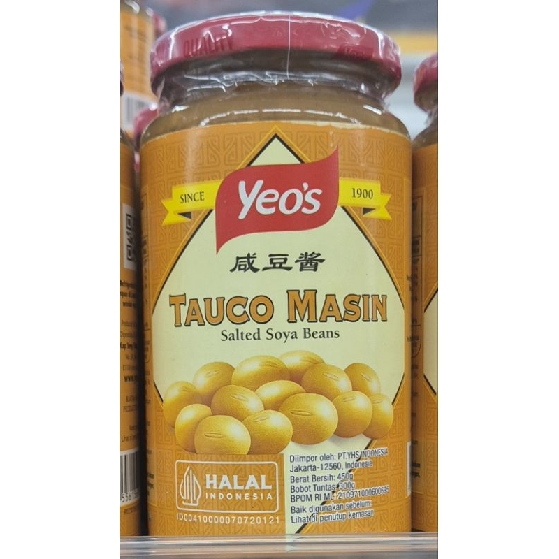 

Tauco Masin Asin Dari Kacang Kedelai YEO'S Tauco Masin Salted Soya Beans 450g - HK.