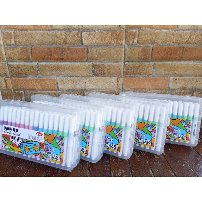 

Acrylic Marker Set Spidol Akrilik DIY Painting Spidol Pastel Pulpen Highlight Drawing Warna