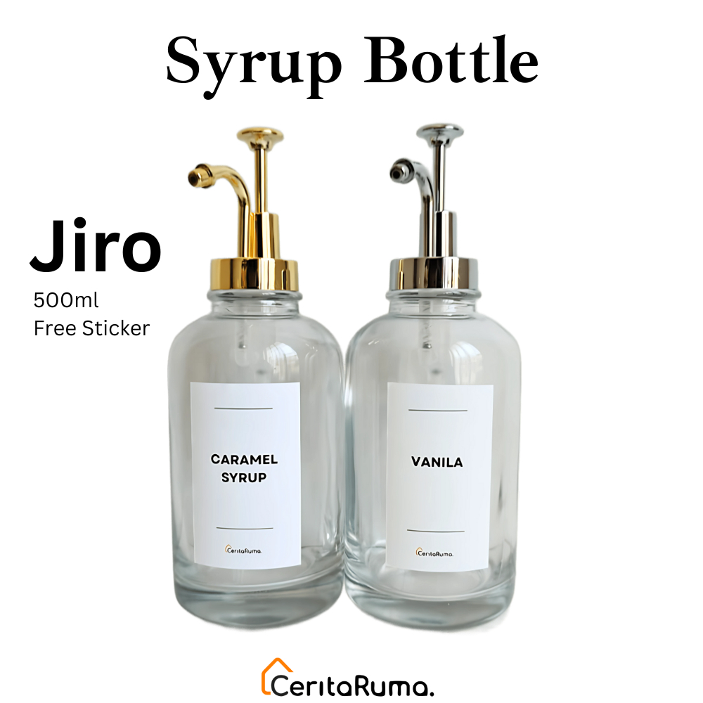 CERITARUMA Botol Syrup Pump | Botol Syrup Kaca | Botol Kaca Pump - Jiro