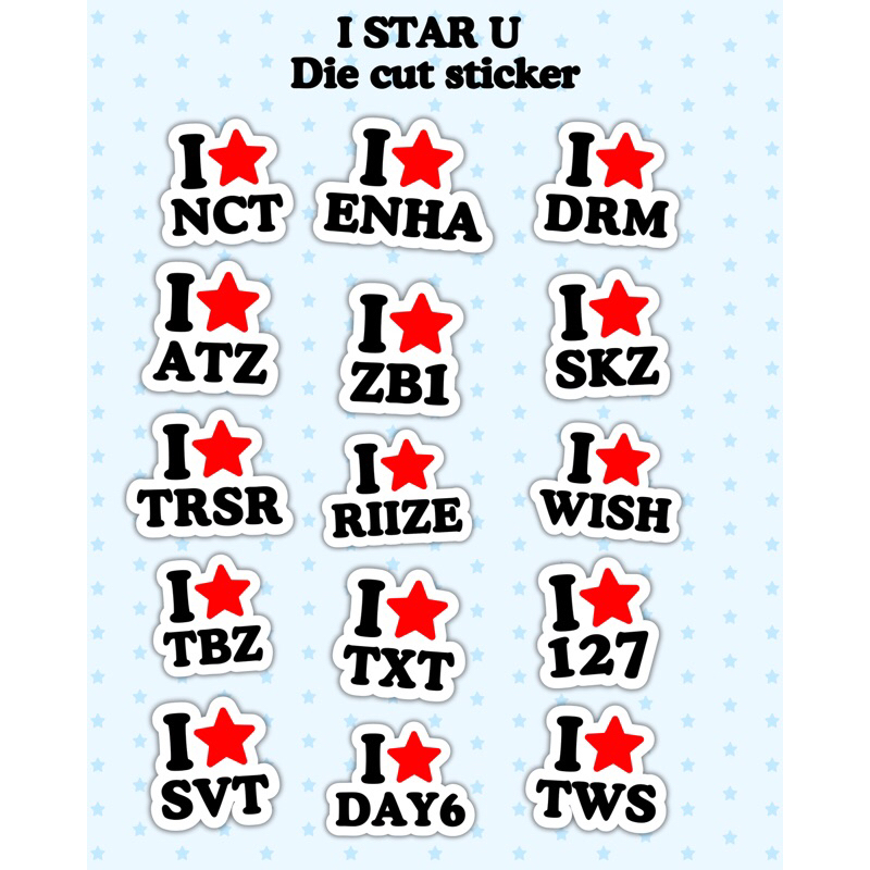 

LAST STOCK!! I STAR U die cut sticker (read desc)