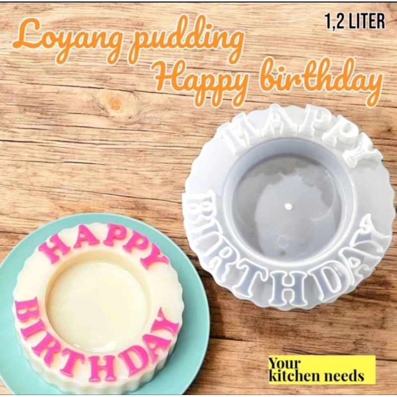 Cetakan loyang puding happy birthday HBD food grade