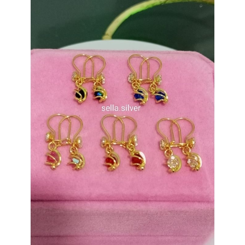 ANTING PERAK 925 ASLI LAPIS MAS