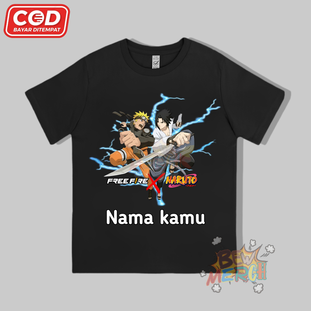 Kaos Anak Free Fire X Naruto - Kaos Anak Free Fire X Naruto - Kaos Anak Free Nama