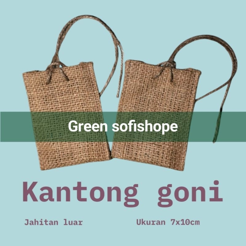 kantong goni/kantong souvernir/kantong parfum kopi/ukuran 7x10 cm warna coklat natural jahitan kanan