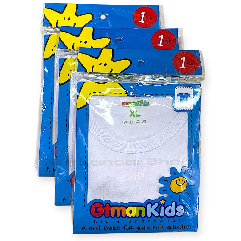 Oblong Gt man kids kaos lengan pendek putih polos-oblong anak laki laki lembut dan adem