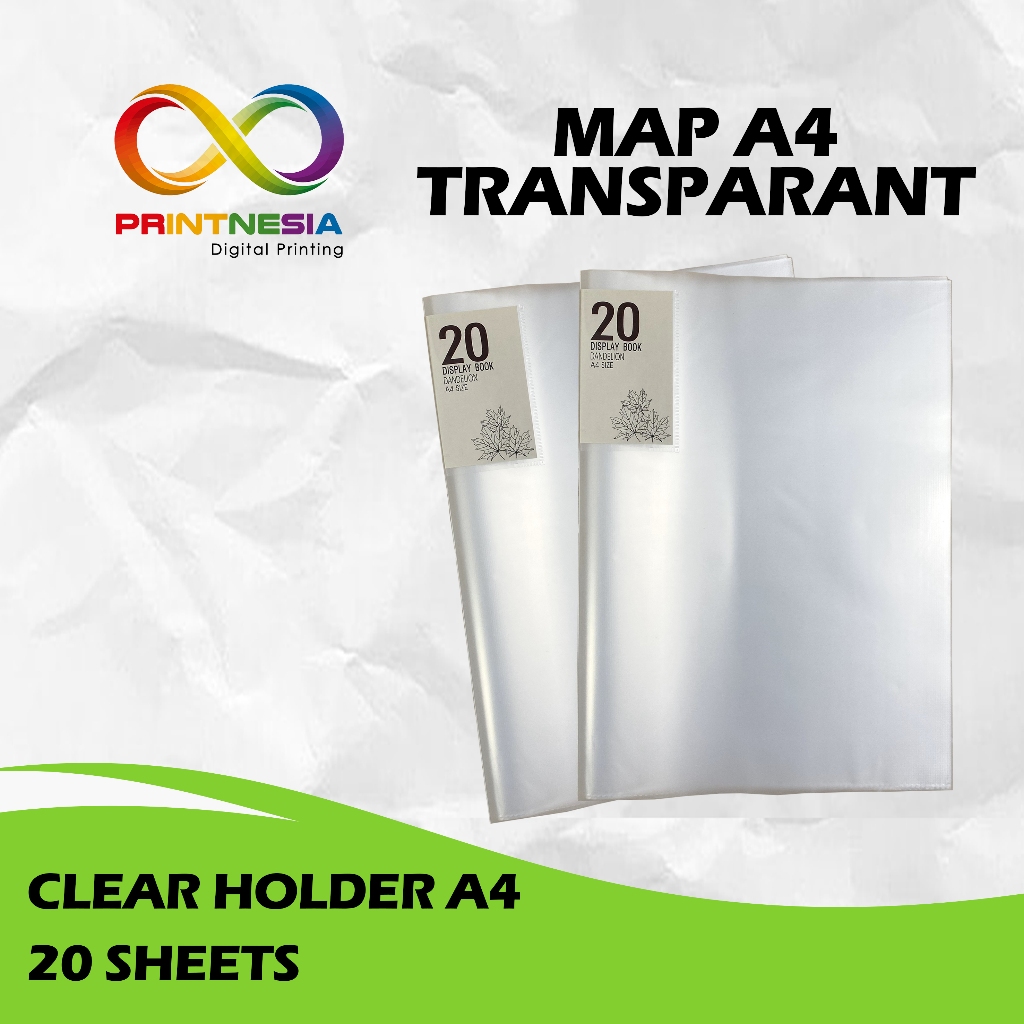 

Clear Holder A4 / Map Bening A4 Isi 20 Lembar PRINTNESIA