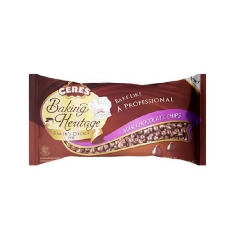 

CERES BAKING HERITAGE MILK CHOCOLATE CHIPS 250 GRAM