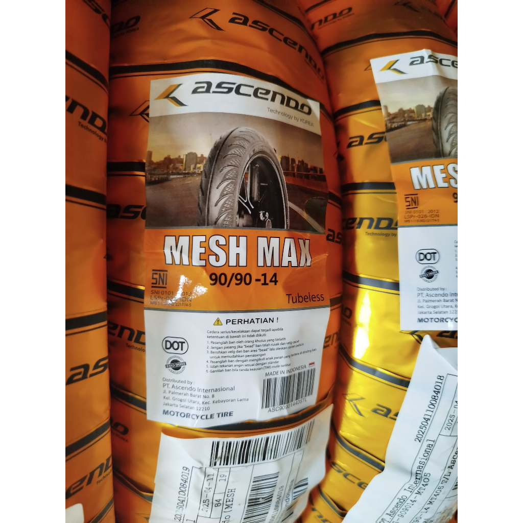 BAN ASCENDO 90/90-14 MESH MAX TUBELESS