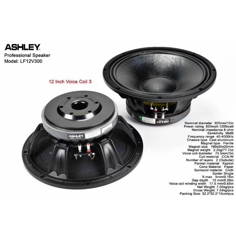 Speaker ashley 12inch Lf12v300 LF12 V300 original