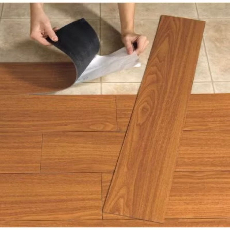 STICKER LANTAI VINYL FLOORING SUDAH ADA LEM PEREKAT STICKER LANTAI FLOOR VINYL