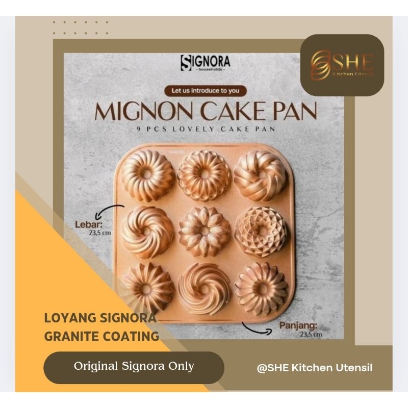 Loyang Mini Signora Mignon Loyang Marmer Anti Lengket Granit Coating