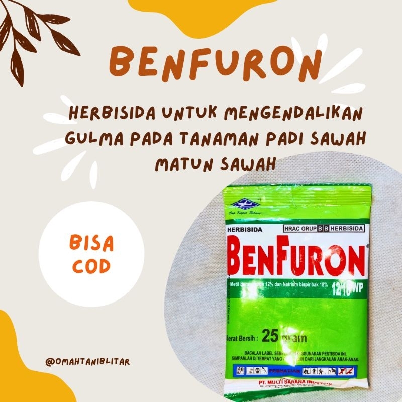 Herbisida benfuron pembasmi rumput padi sawah kemasan 250gr