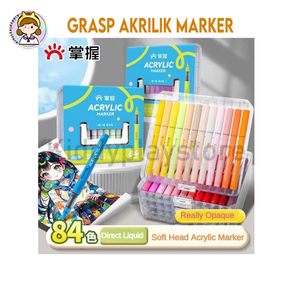 

Grasp Akrilik Marker Set Box/Bag Transparan 2329 24/36/48/60/86 Warna