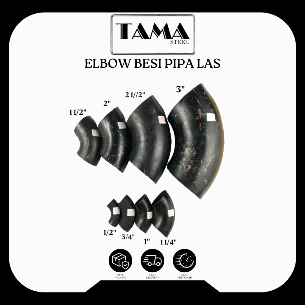 ELBOW BESI PIPA LAS / KNEE/ LASBOW/ SAMBUNGAN PIPA BESI | 1/2", 3/4", 1", 1 1/4", 1 1/2", 2", 2 1/2"