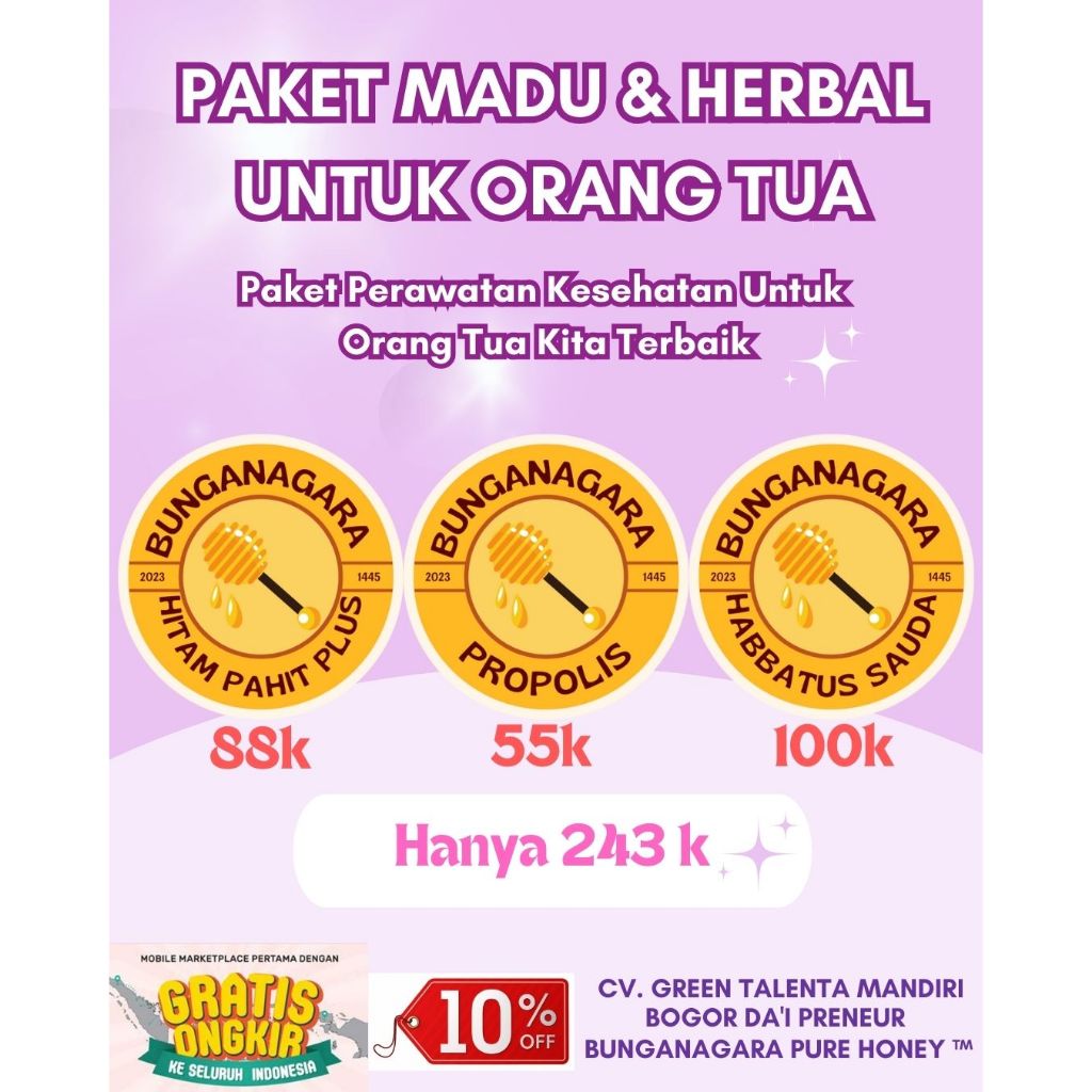 

PAKET MADU DAN HERBAL UNTUK STROKE, JANTUNG, TBC, DIABETES, KOLESTEROL, ASMA, KANKER, ASAM URAT, DLL