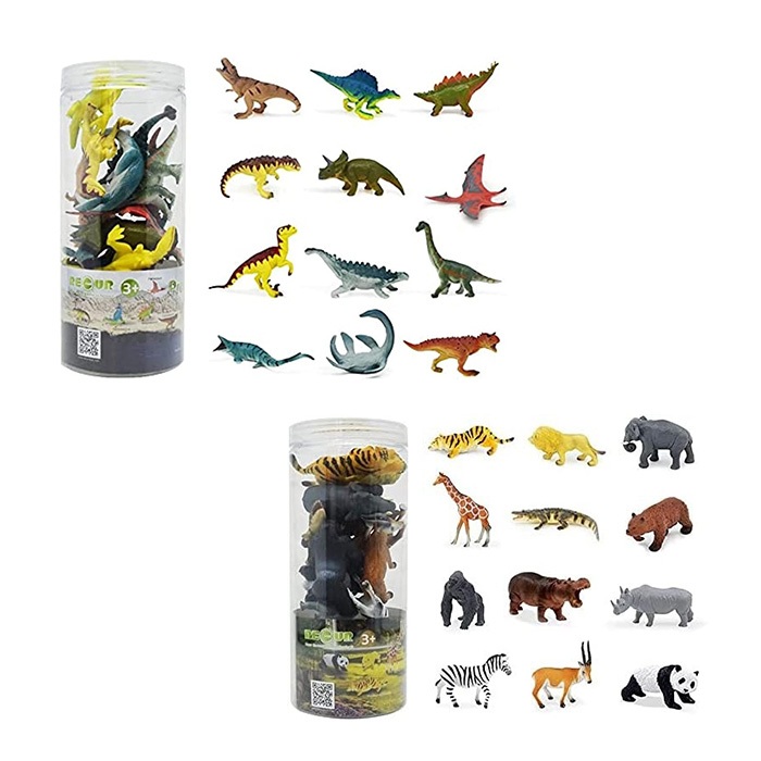 RECUR 12PCS Assorted Prehistoric Animals Playset