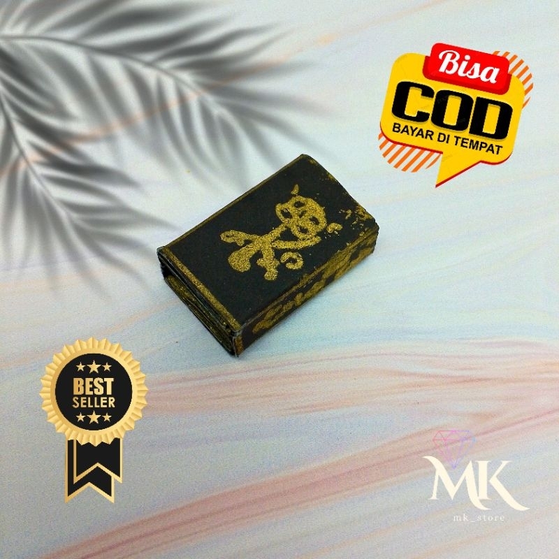

St@m bul Buku Mini Model Tarik Tinta Gold Hitam Elegan