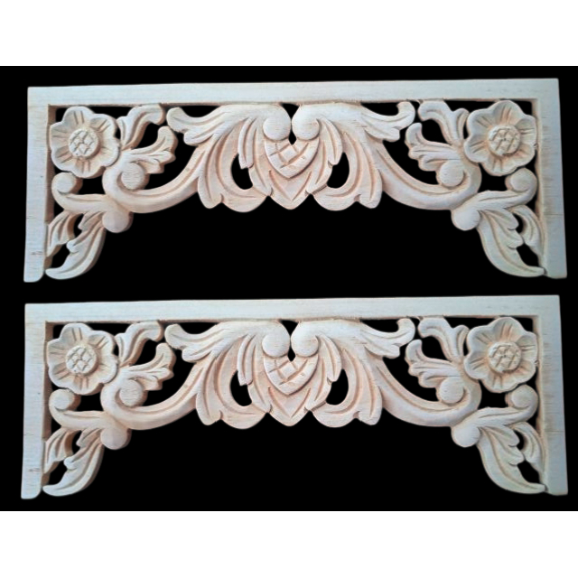 Ornamen Ukiran Kayu Tempel Klewer 35 x 13 Hiasan Sangkar Burung Ayam