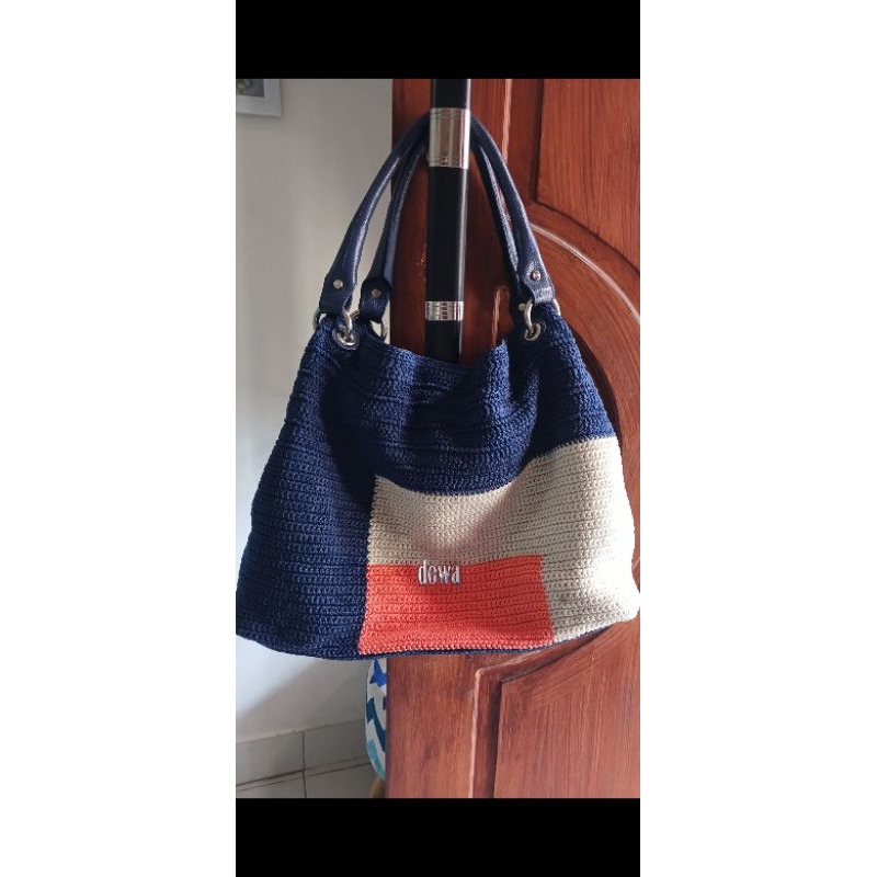 tas dowa rajut kulit preloved