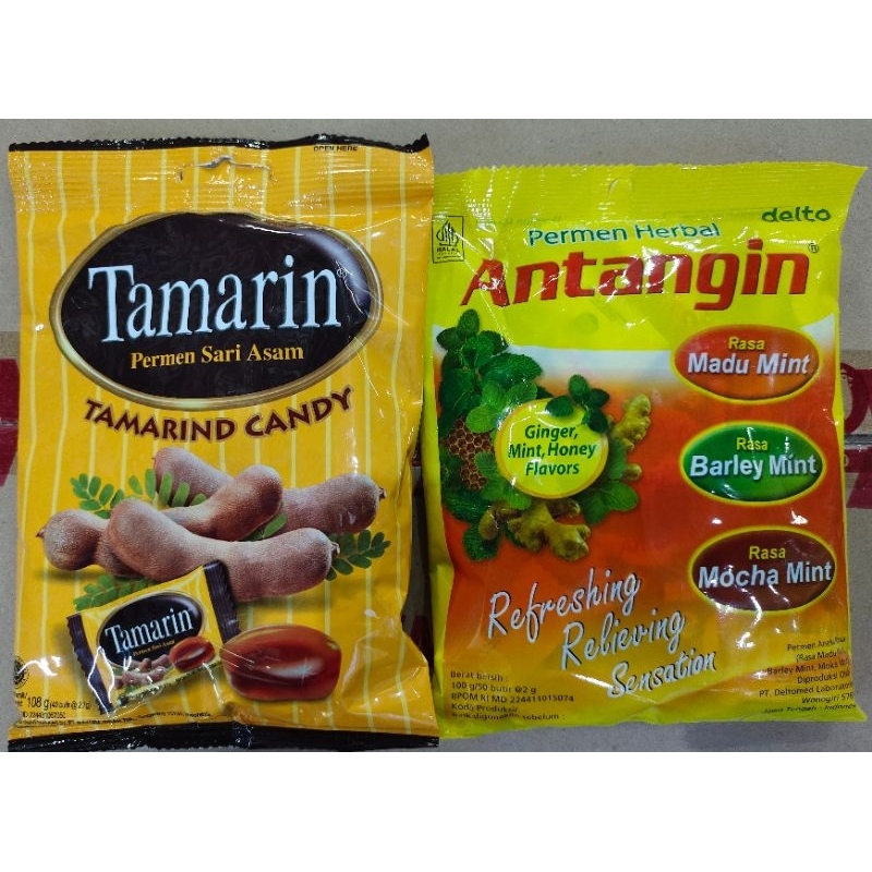 

( COD )permen herbal Antangin 50×2g & sari asem 108g & Garuda Ting Ting 125g & Bontea Green lemon 135g