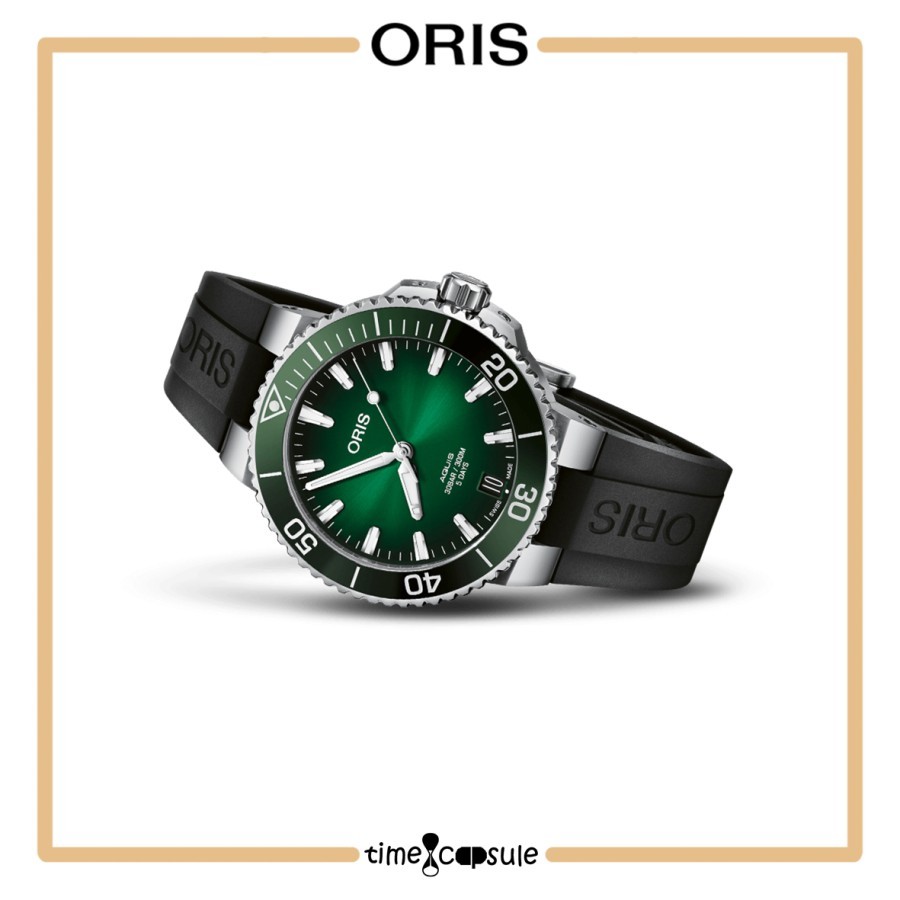 Jam Tangan ORIS Aquis Date Calibre 400 - 400 7769 4157 Black Rubber Strap Men's Watch