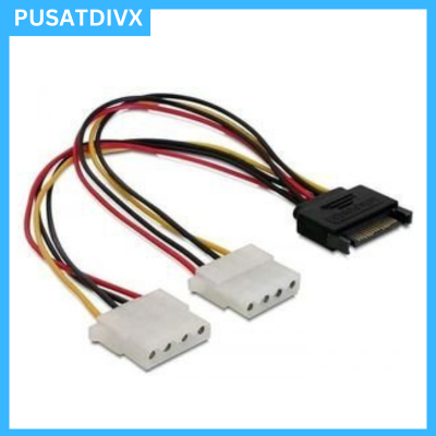 SANJI KABEL SATA POWER 15PIN MALE TO MOLEX 4PIN FEMALE CABANG 2 CONVERTER ADAPTER
