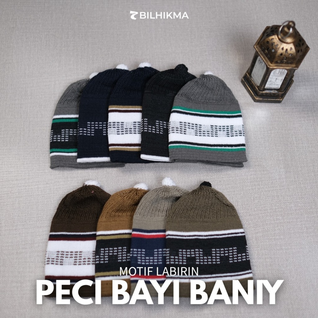 Bilhikma Peci Anak Bayi Rajut Motif Labirin Cap Baniy