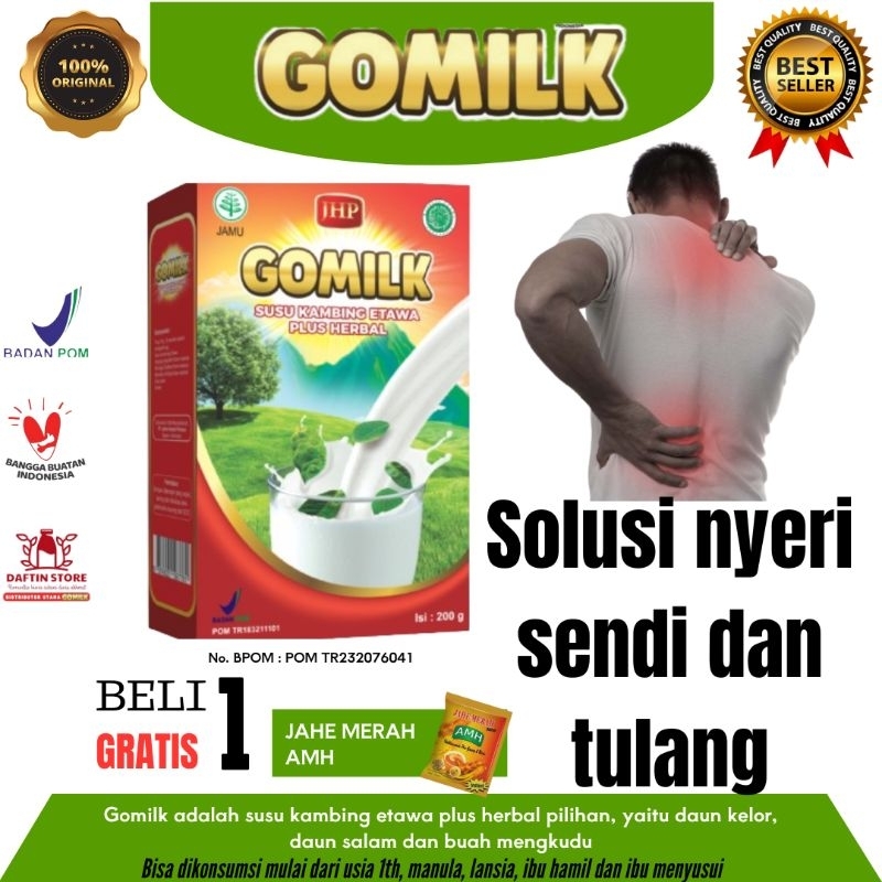 

[FREE HADIAH]GOMILK 200g susu kambing etawa plus herbal membantu mengatasi nyeri sendi dan tulang 100% original