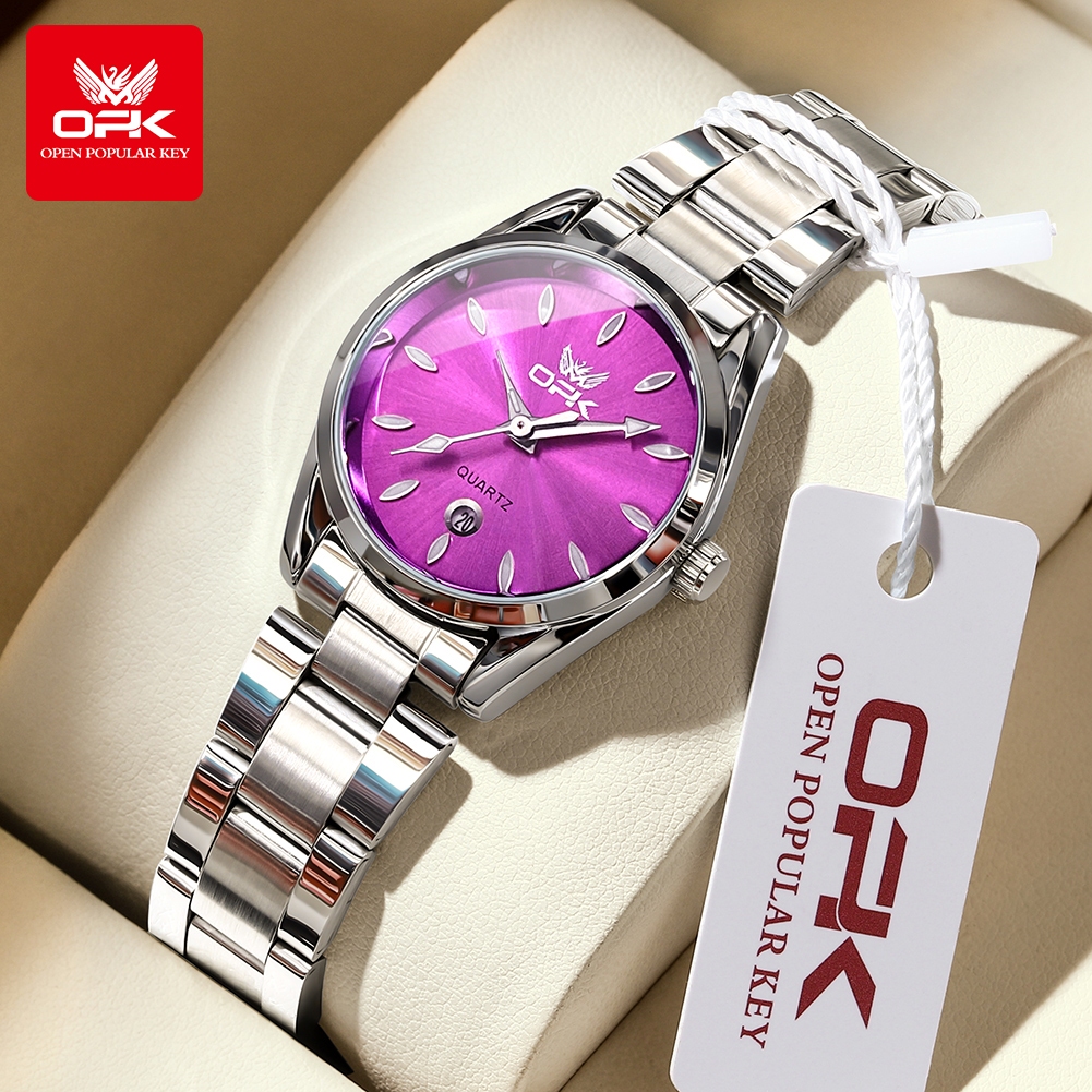 OPK Jam Tangan Wanita Anti Air Original Luminous Stainless Steel Fashion Women Watch Model 6038