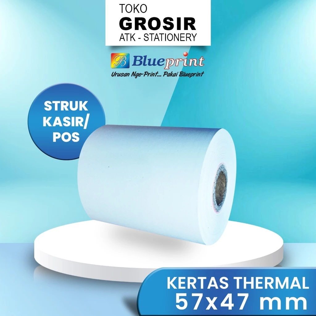 

(LIVE) 57X47 KERTAS KASIR STRUK KERTAS THERMAL TERMAL EDC PPOB BLUEPRINT LITE 57MM X 47 ≈ 58X47 58MM 58X40