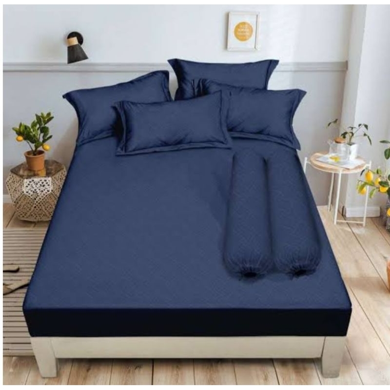 SPREI ALOHA (INTERNAL GROUP) POLOS EMBOSS KING 180X200 NO 1 B2 FITTED - NAVY