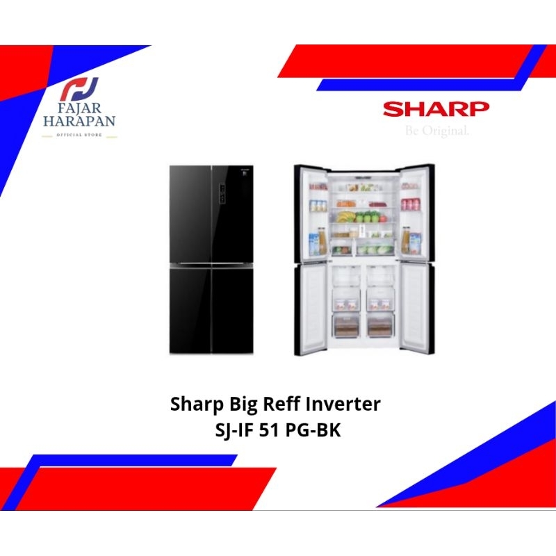 SHARP KULKAS 4 PINTU BIG REFF SJ-IF 51" 85" 91" PG-BK