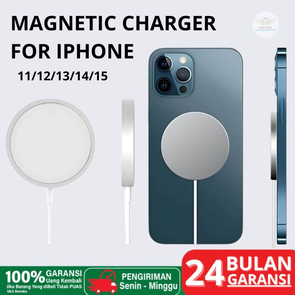 CHARGER MAGSAFE WIRELESS CHARGER FOR IPHONE 11/12/13/14/15 Series.