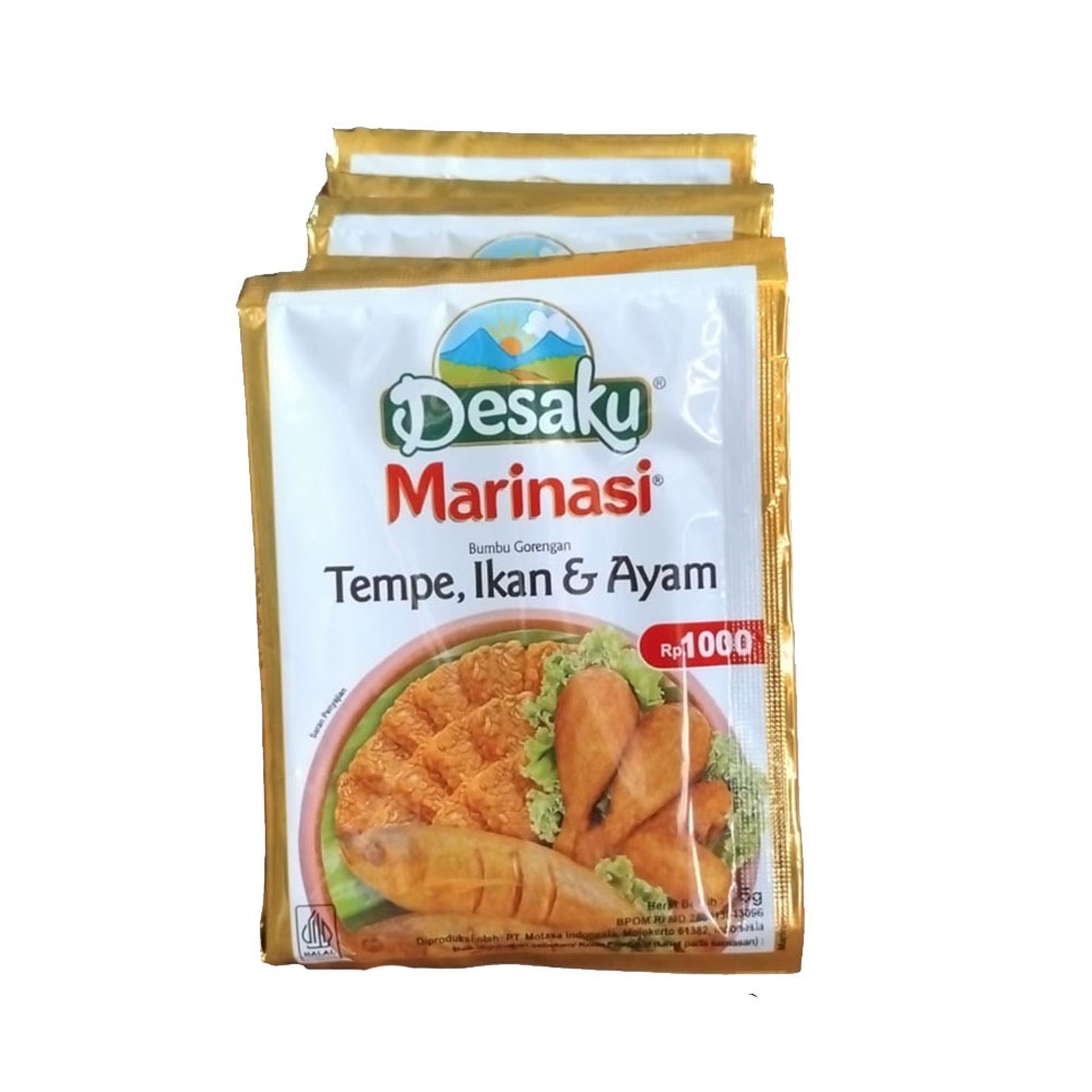 

Desaku Marinasi Tempe , Ikan dan Ayam (Renteng isi 12 Sachet)