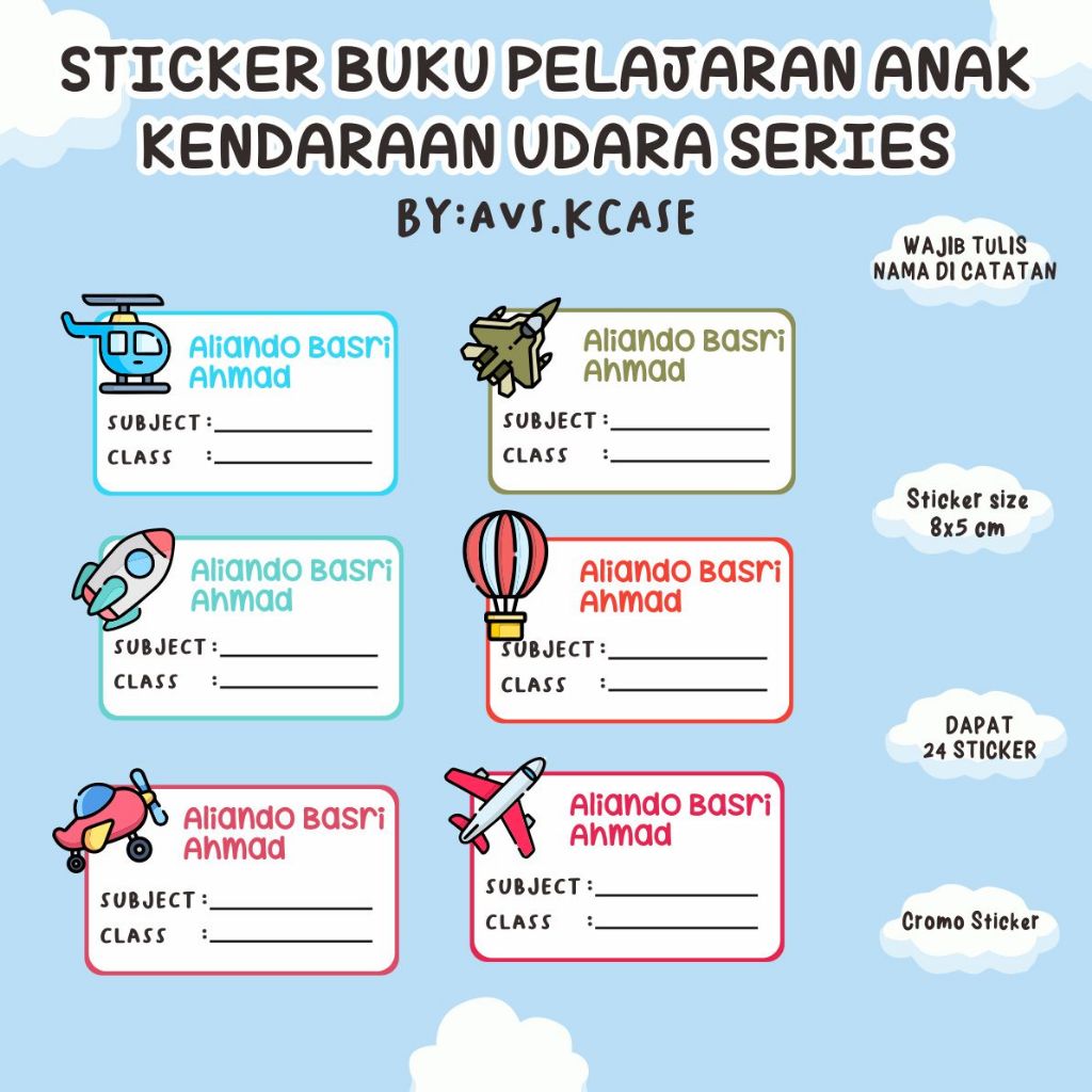 

Sticker Buku KENDARAAN UDARA series