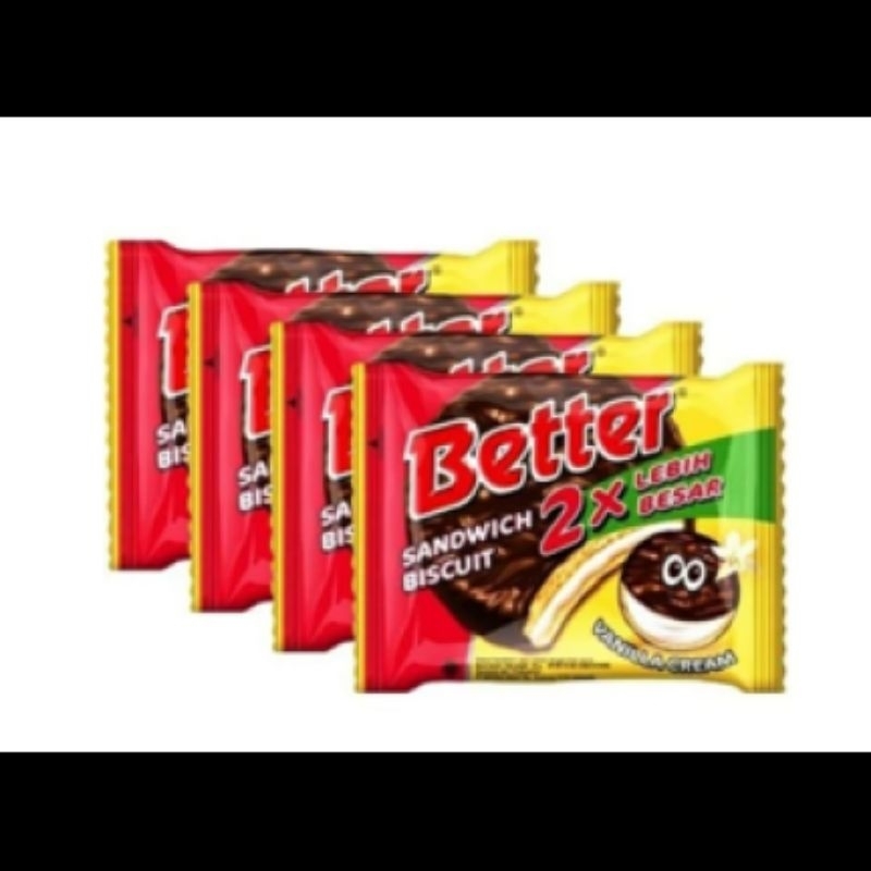 

Better Sandwich Vanilla Cream Biskuit Coklat 120gr