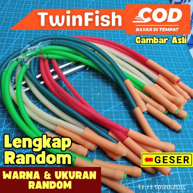 KARET KETAPEL IKAN SIAP PAKAI LENGKAP UKURAN DAN WARNA RANDOM