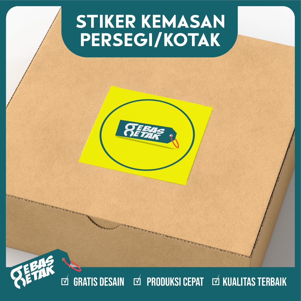 

CETAK STIKER KEMASAN PERSEGI PRINT STICKER LABEL KOTAK PRODUK MAKANAN MINUMAN OLSHOP CROMO CHROMO