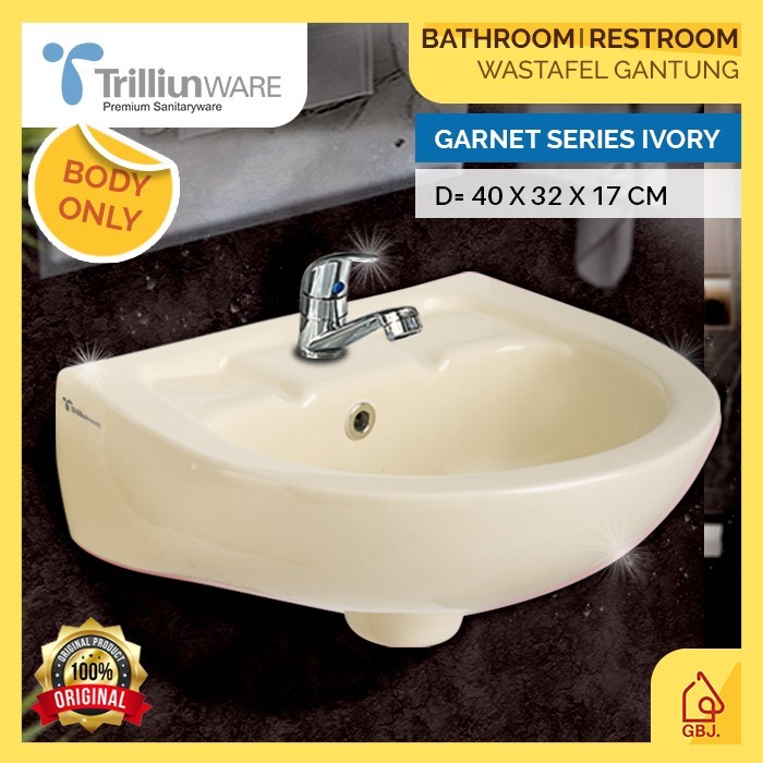 WASTAFEL GANTUNG TRILLIUNWARE GARNET IVORY (BODY ONLY) / WASTAFEL CUCI TANGAN GANTUNG TRILLIUN WARE 