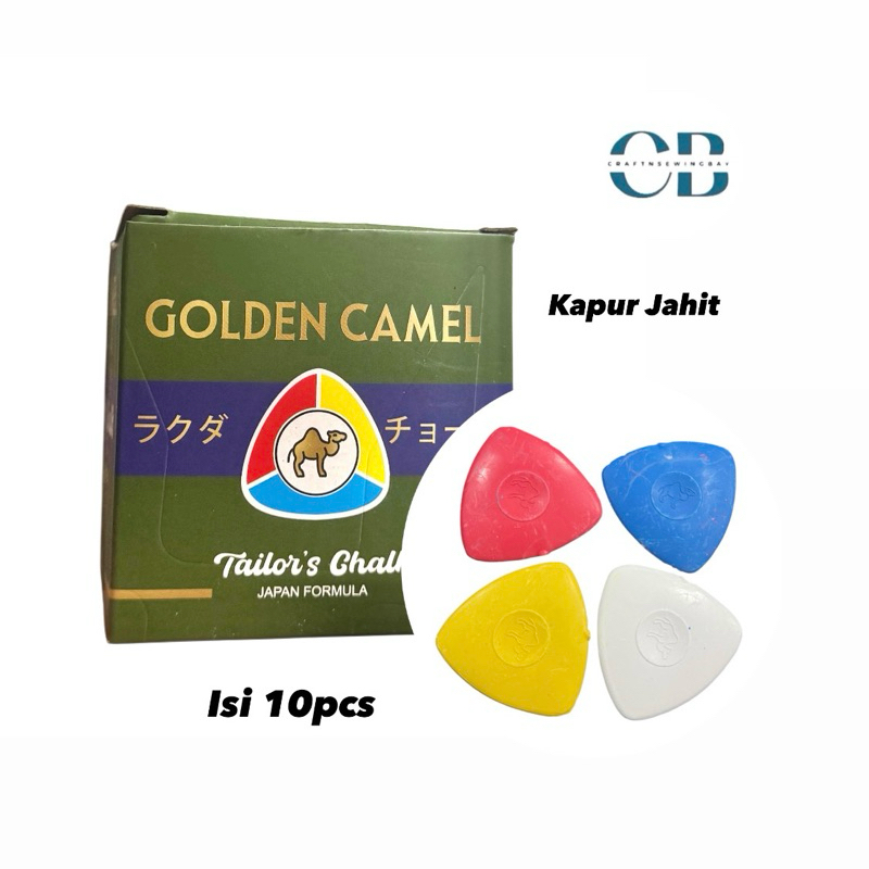 Kapur Jahit Golden Camel Isi 10 | Tailor Chalk Campur Warna
