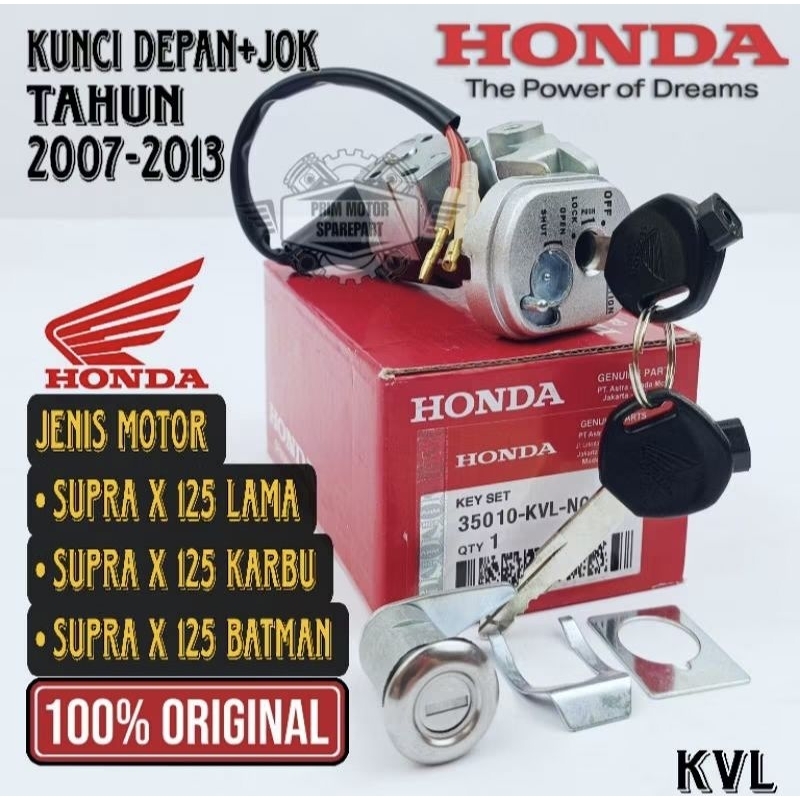KUNCI KONTAK + JOK ASSY SET HONDA SUPRA X 125 LAMA, SUPRA X 125 KARBU, SUPRA X 125 BATMAN ORIGINAL K