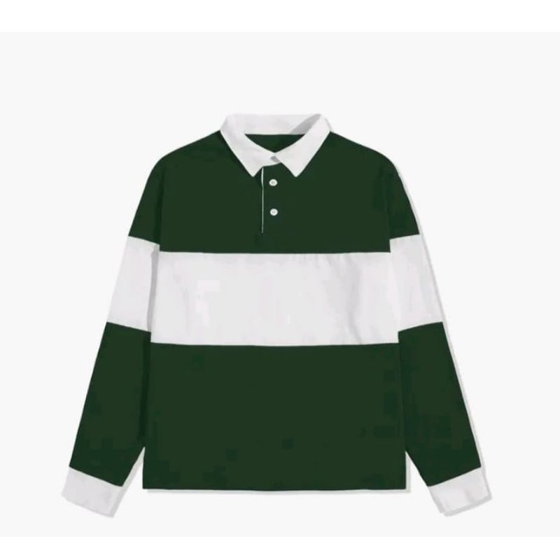 vintage polo shirt kaos pria wanita lengan panjang