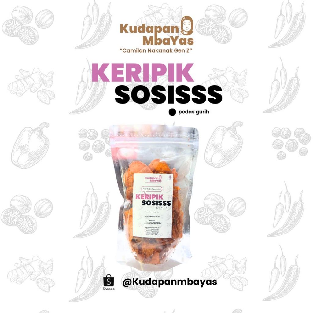 

Keripik Sosisss Gurih Pedas Renyah