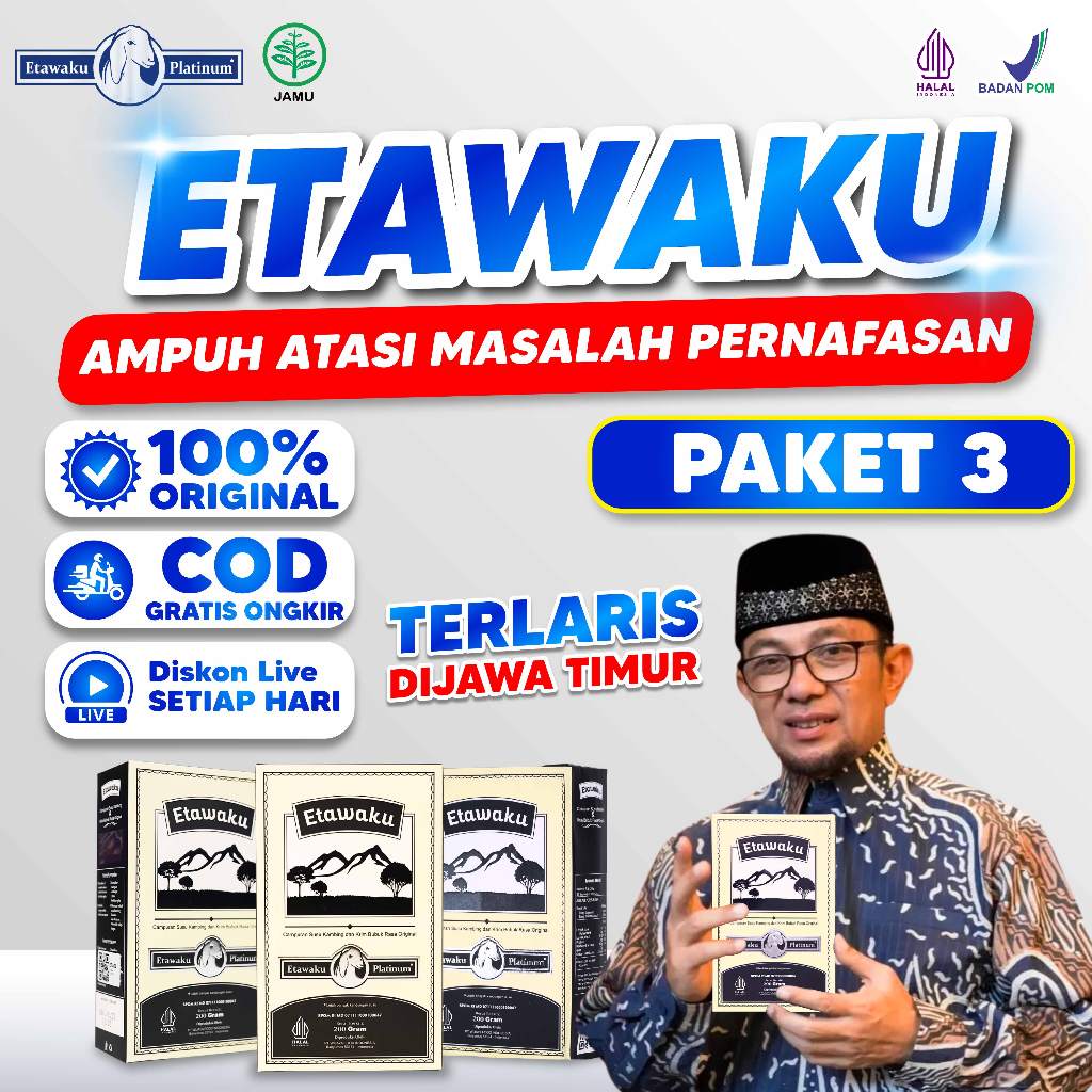 

Etawaku Platinum Paket 3 Box Susu Kambing Etawa Tinggi Kalsium Menjaga Kepadatan Tulang Asma