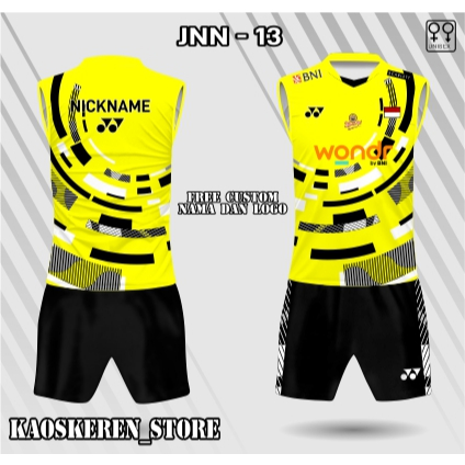 jersey setelan badminton singlet baju olahraga bulutangkis kaos badminton free custom nama logo
