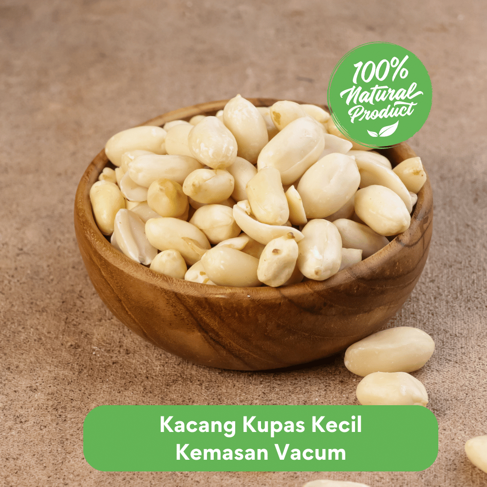 

Kacang Kupas Kecil Super Kemasan Vakum 500g Praktis dan Tahan Lama