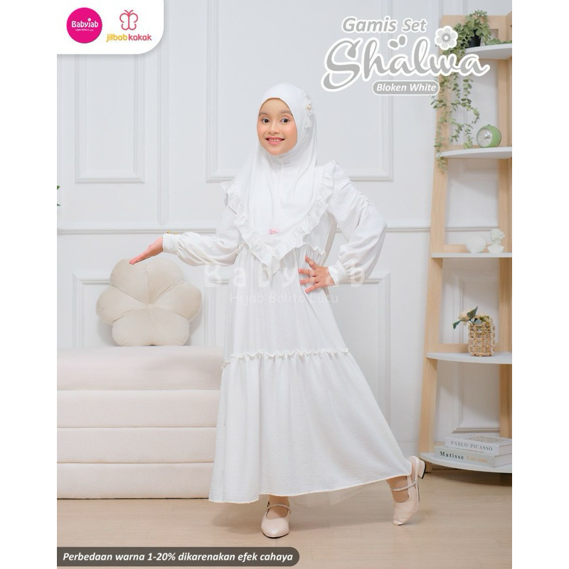 Gamis Set Anak Putih Manasik Haji | Baju Muslim Anak TK SD | Gamis Umroh Anak