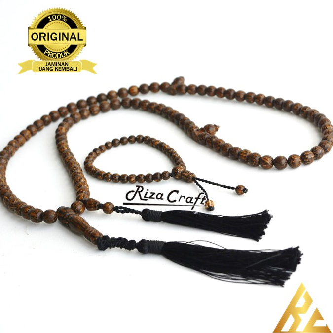 PAKET ibadah Tasbih Gelang Kayu Liwung ASLI Unik serat Macan Gunung Lawu 33 dan 99 Butir
